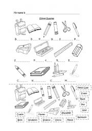 English Worksheet: School Supplies Vocabulary