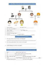 English Worksheet: Family + Present Simple