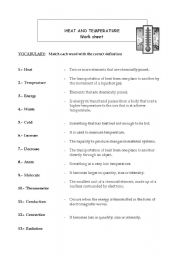 English Worksheet: Temperature