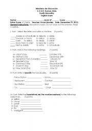 English worksheet: Final Exam