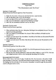 English worksheet: The Shoemakers and the Elves