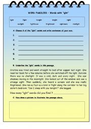 English Worksheet: WORD FAMILIES 