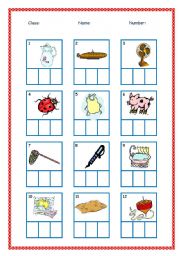 English Worksheet: Phonics CVC Frames