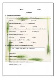 English worksheet: quiz