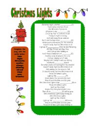 English Worksheet: Christmas lights