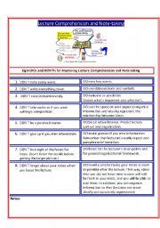 English Worksheet: The 8 DOs and DONTs for Improving Note-Taking (1)