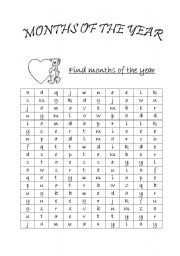 English Worksheet: Months of the year