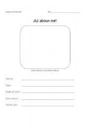 English worksheet: All About Me!