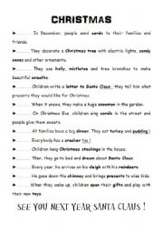 English Worksheet: Christmas traditions