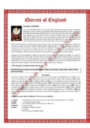 English Worksheet: Queens of England/III