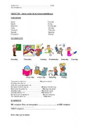 English Worksheet: Monday , tuesday , wednesday 