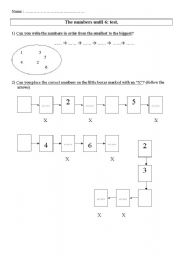 English worksheet: The numbers from 1 to 6
