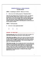 English Worksheet: Presentation Skills - Guidelines For trainers