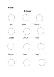 English Worksheet: Colours