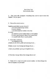 English worksheet: how to be an alien worksheet