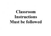 English worksheet: classroom instructions