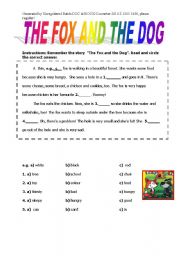 English Worksheet: the fox and the dog