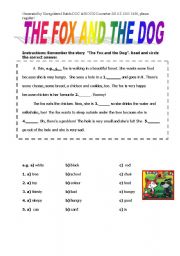 English worksheet: the fox and the dog