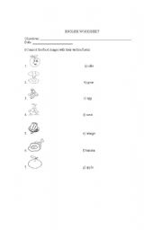 English worksheet: reviewing food