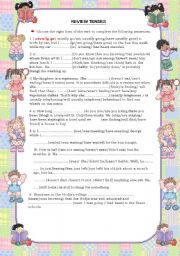 English Worksheet: REVIEW TENSES