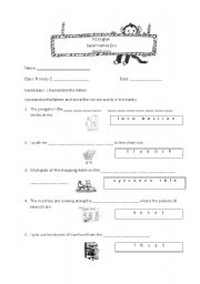 English Worksheet: Supermarket Zoo - Scramble Vocab words