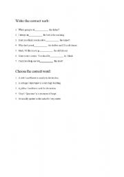 English worksheet: verbs