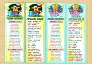 English Worksheet: Bookmarks with Present Continuous and Spelling Rules - 2 pages