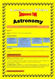 English Worksheet: Astronomy :Lesson plan ( read and consider)2/4