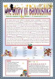 English Worksheet: THE STORY OF BABOUSHKA.