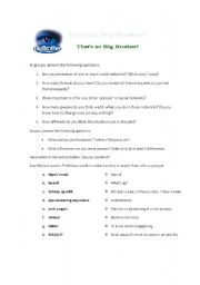 English Worksheet: Reading: Facebook