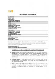 English Worksheet: internship