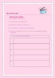 English Worksheet: Buy Nothing Day Video