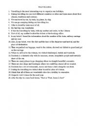 English Worksheet: Travelling
