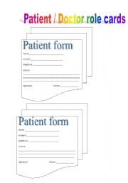patient / doctor role cards with example dialogues! 
