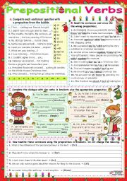 English Worksheet: Common Verbs followed by Prepositions