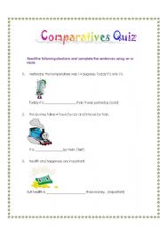 English worksheet: Comparatives Quiz