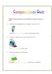 English Worksheet: Comparatives Quiz