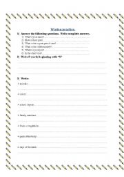 English Worksheet: Grammar and vocabulary practice II (3 pages)