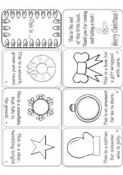English Worksheet: This is .... Christmas Mini-Book with 14 Christmas Objects