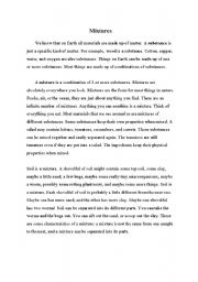 English Worksheet: Mixtures