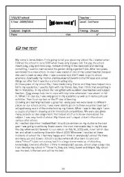 English Worksheet: end term test 1st form