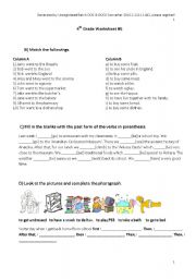 English Worksheet: Past Tense Worksheet