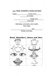 English Worksheet: Parts of the Body SONG