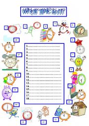 English Worksheet: what time is it