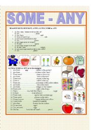 English Worksheet: some any