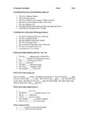 English Worksheet: Grammar worksheet 