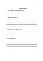 English worksheet: Movie handout