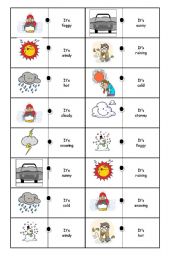 English Worksheet: Weather Domino Part 1