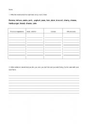 English worksheet: Food test