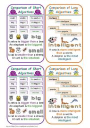 English Worksheet: COMPARISON OF ADJECTIVES BOOKMARKS